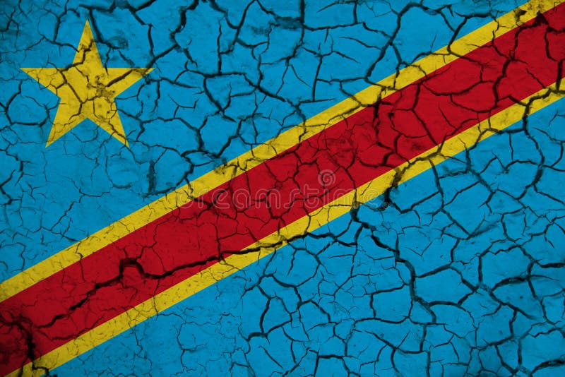 Congo flag on the background texture. Concept for designer solutions stock illustration