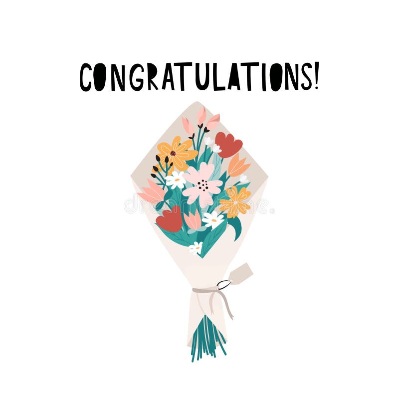 Congrats Flowers Stock Illustrations 555 Congrats Flowers Stock