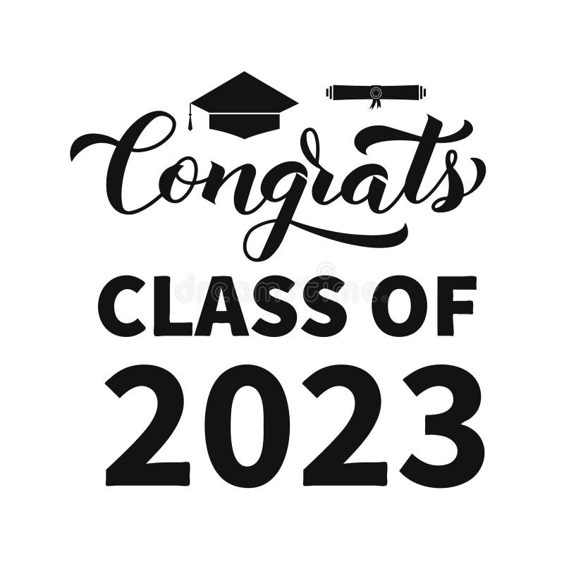 Class Of 2023 Lettering On Graduation Cap Congratulations To Graduates