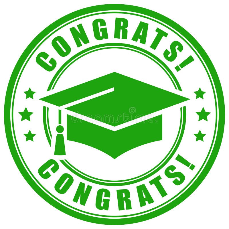 Congrats graduation vector sign stock illustration