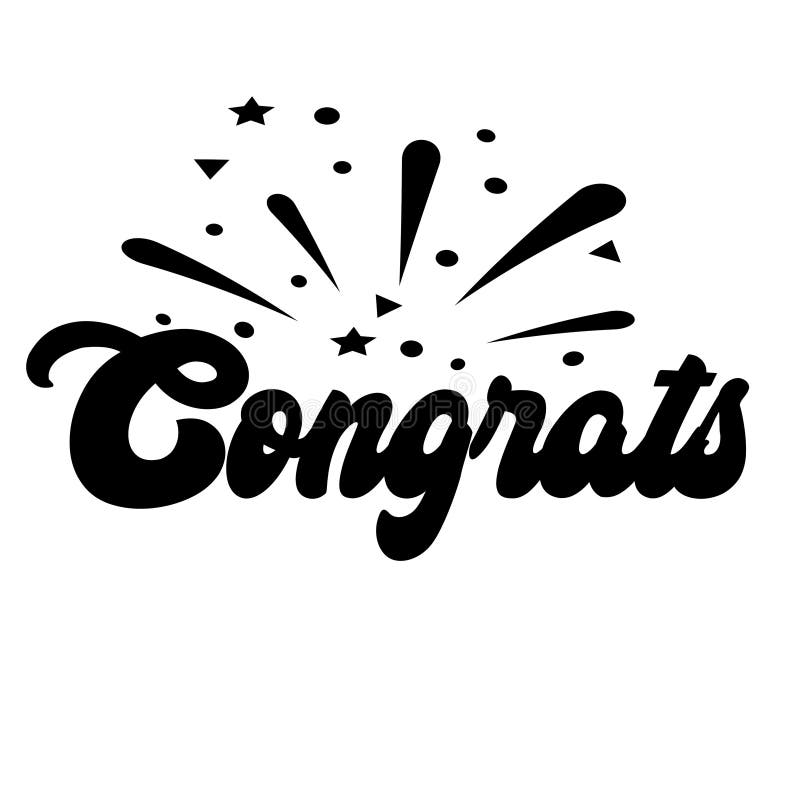 Congrats Lettering Handwritten Modern Calligraphy Brush Painted