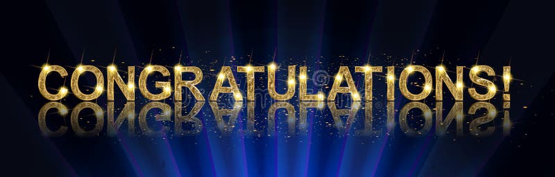 Congrats Lyckönskanguldbaner stock illustrationer