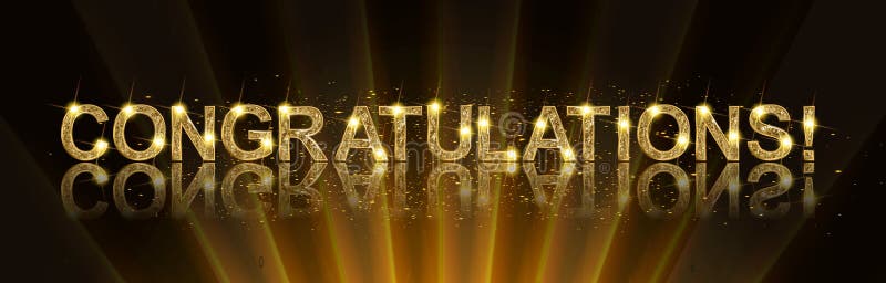 Congrats Lyckönskanguldbaner stock illustrationer