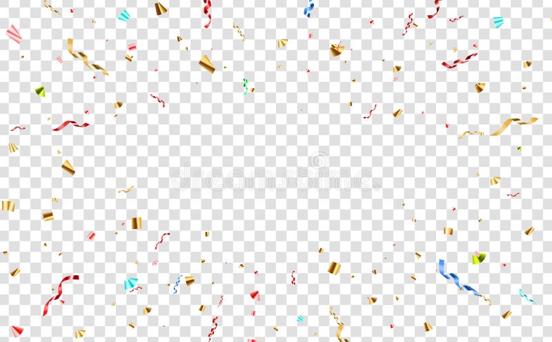 Congratulations Banner Design with Confetti and Glossy Glitter Ribbon for  Party Holiday on Transparent Background. Vector Stock Vector - Illustration  of ribbon, celebrate: 208054467