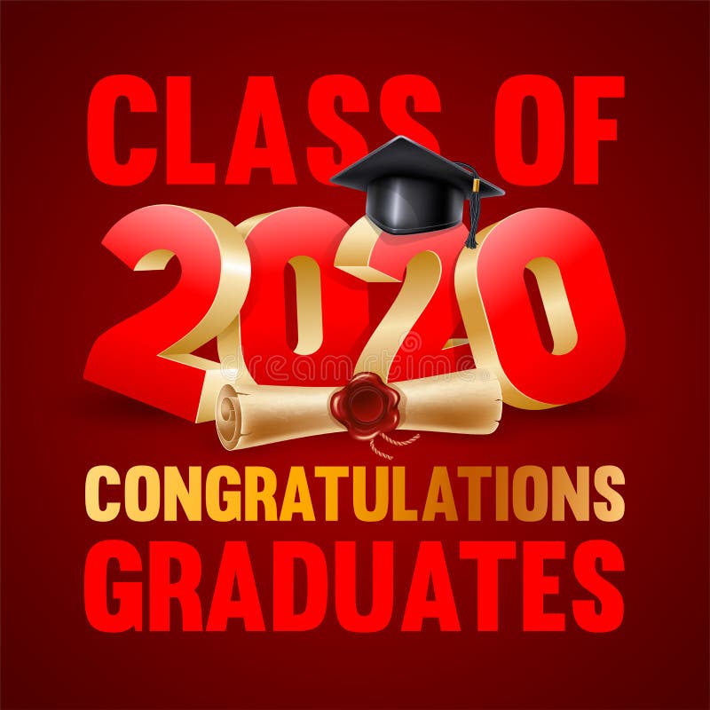 Congratulations Graduates Emblem Design Stock Vector - Illustration of ...