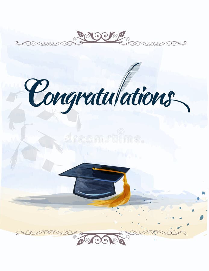 Graduation Congratulation Celebration Stock Vector - Illustration of ...