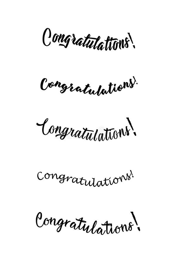 Congratulations Card Calligraphy Handwritten Lettering Phrase For Your