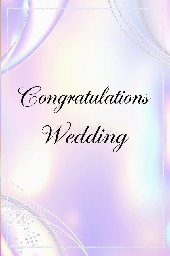 Congratulations Wedding Card Wish - Elegant abstract design with soft pastel colors and decorative swirls evoking joyful stock image