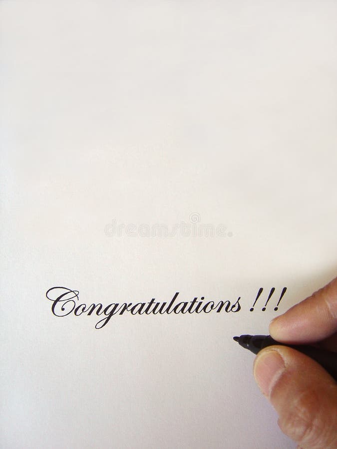 Congratulations written