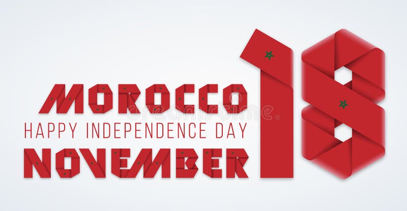 November 18, Morocco Independence Day congratulatory design with Moroccan flag elements. Vector illustration vector illustration November 18, Morocco Independence Day congratulatory design with Moroccan flag elements. Vector illustration vector illustration