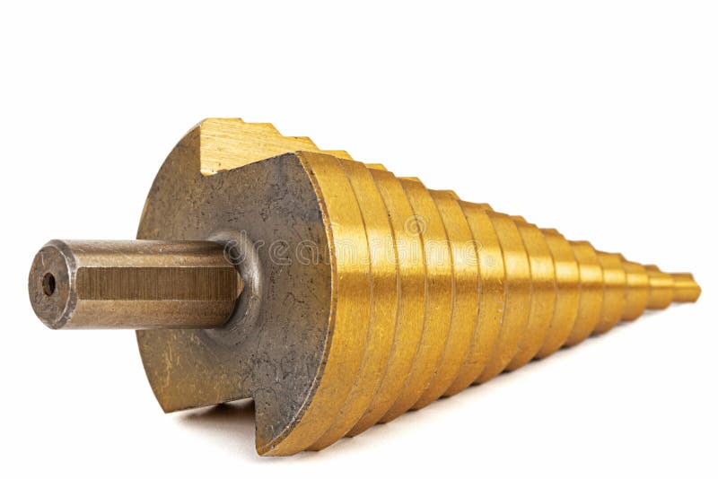 Conical Step Drill for Drilling Holes of Different Diameters, Isolated