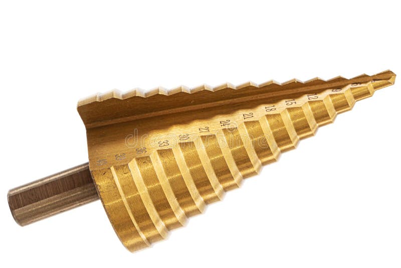 Conical Step Drill for Drilling Holes of Different Diameters, Isolated