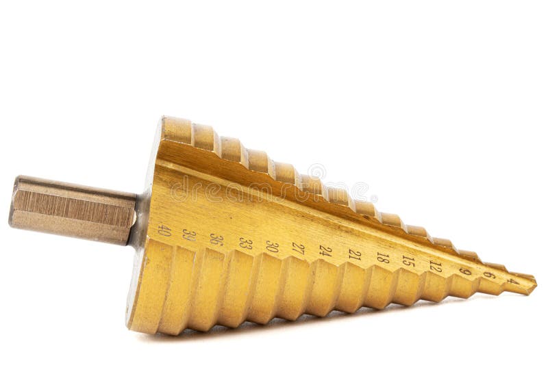 Conical Step Drill for Drilling Holes of Different Diameters, Isolated