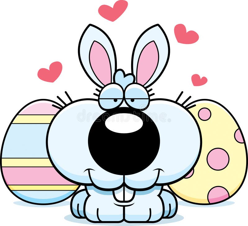 Coniglietto di pasqua del fumetto nell'amore illustrazione di stock Coniglietto di pasqua del fumetto nell'amore illustrazione di stock