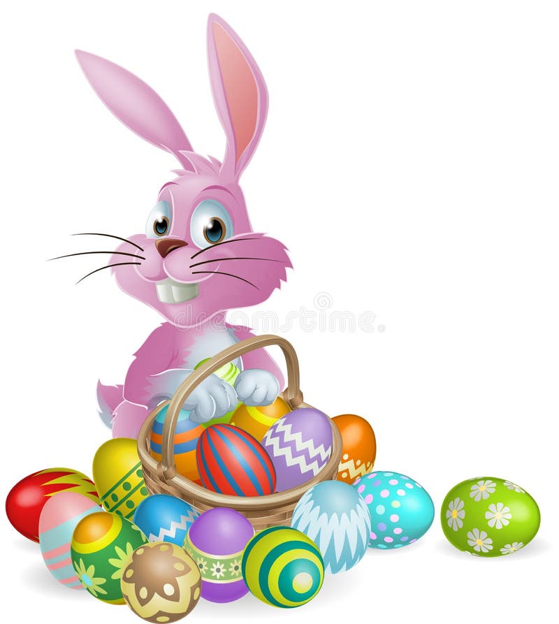 Coniglietto rosa delle uova di Pasqua illustrazione vettoriale