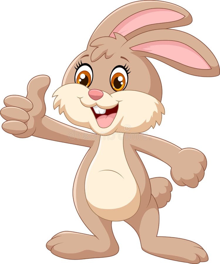Illustration of Cartoon rabbit giving thumbs up. Illustration of Cartoon rabbit giving thumbs up