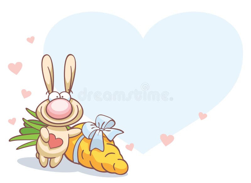 Coniglio di divertimento il giorno del biglietto di S. Valentino royalty illustrazione gratis Coniglio di divertimento il giorno del biglietto di S. Valentino royalty illustrazione gratis