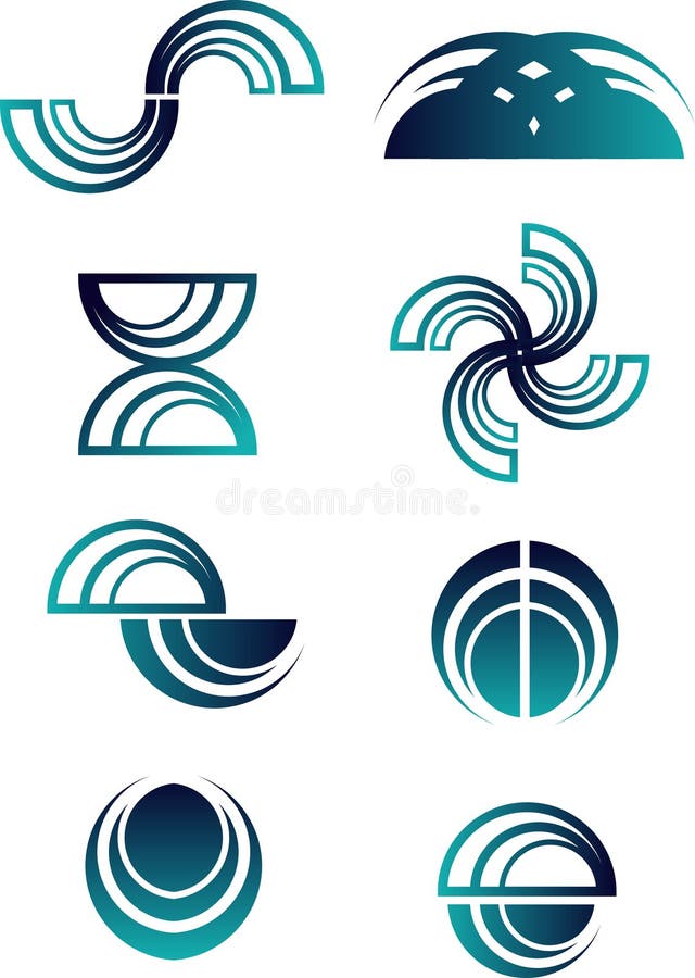 Conjunto abstracto de la insignia ilustración del vector Conjunto abstracto de la insignia ilustración del vector