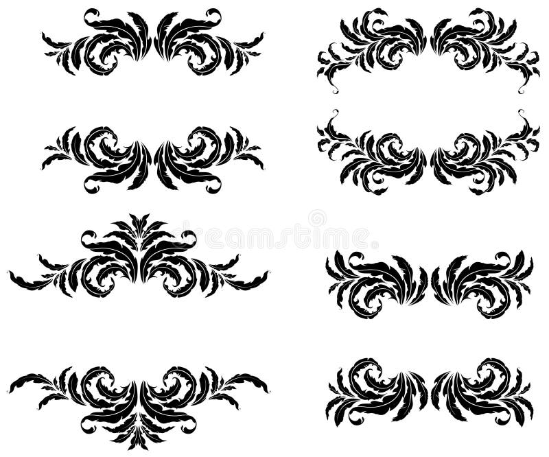 Juego de marcos vintage ornamentados libre illustration