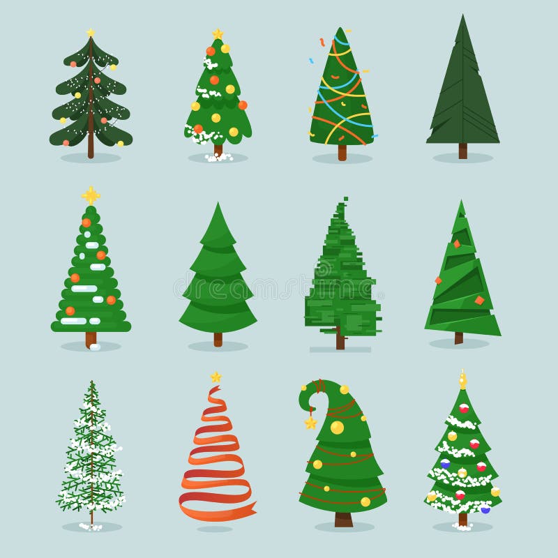 Conjunto De árboles De Navidad Ilustración del Vector - Ilustración de historieta, verde: 192367938 Conjunto De árboles De Navidad Ilustración del Vector - Ilustración de historieta, verde: 192367938