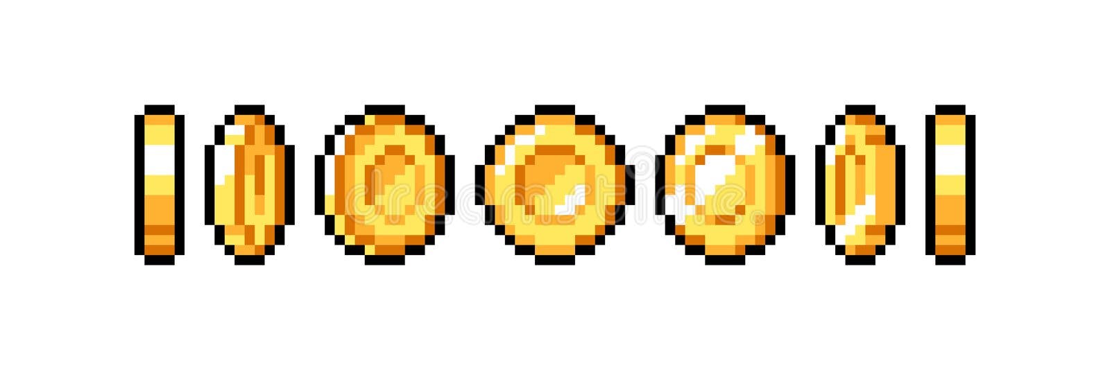 Quadros De Sprite De Animação De Moeda De Ouro. Pixel Art Jogo De