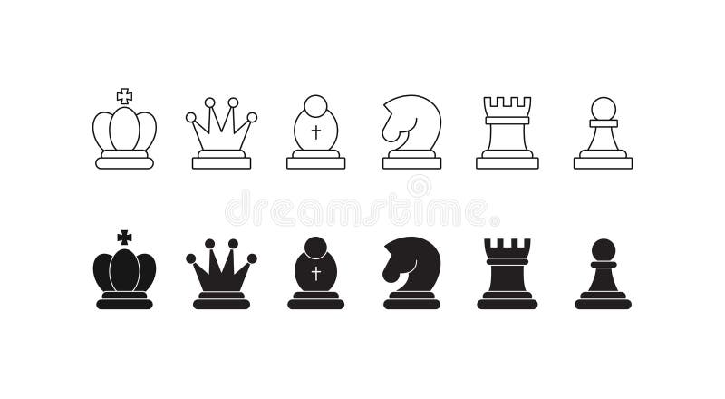 Ícone de peças de xadrez ícones de xadrez rei rainha torre