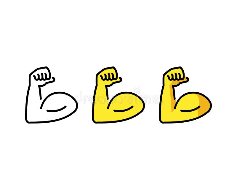 Conjunto De ícones De Vetor De Emoji Biceps Flexionados ...