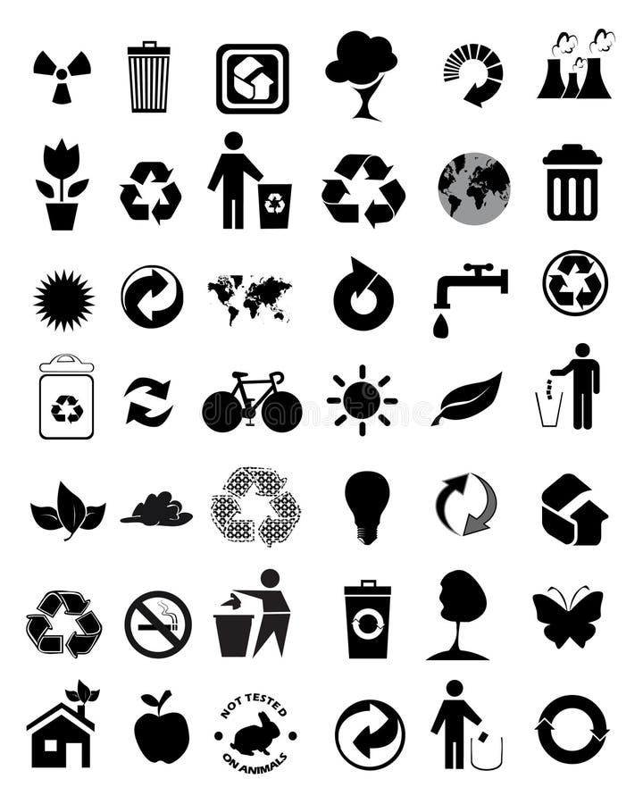 Sistema de 42 iconos ambientales
