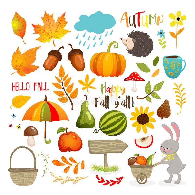 Conjunto De Adorables Elementos De Dibujos Animados De Otoño. Temporada De Otoño. Recogida Para Scrapbooking Y Collages Ilustración del Vector - Ilustración de infantil, aislado: 157509454 Conjunto De Adorables Elementos De Dibujos Animados De Otoño. Temporada De Otoño. Recogida Para Scrapbooking Y Collages Ilustración del Vector - Ilustración de infantil, aislado: 157509454