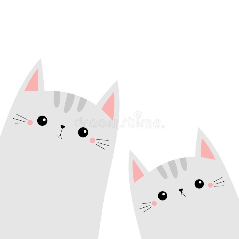 Conjunto De Ícones De Gato. Personagem De Desenho Animado Kawaii Bonito.  Gatinho Gatinho Engraçado. Feliz Dia Dos Namorados. Cartão De Saudação  Tshirt Notebook Capa Impressão. Fundo Do Bebê. Design Plano. Vector Royalty