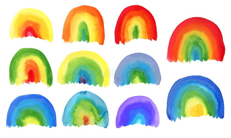 Conjunto de arcos de color arcoiris de color acuático brillante libre illustration