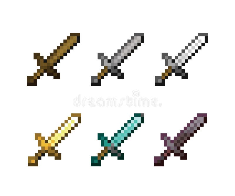 Quatro Grupos Do ícone Do Pixel Com Artigos Para O Jogo: Picareta, Espada,  Curva E Machado Feitos De Metais Preciosos E De Minera Ilustração do Vetor  - Ilustração de arqueiro, refrega: 117237016