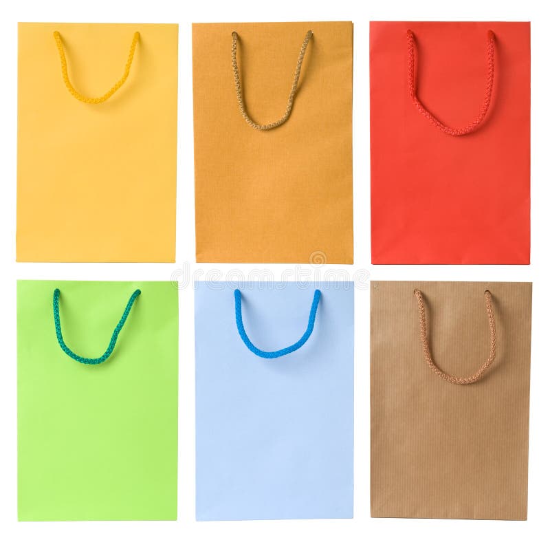 Conjunto de bolsos de compras foto de archivo Conjunto de bolsos de compras foto de archivo