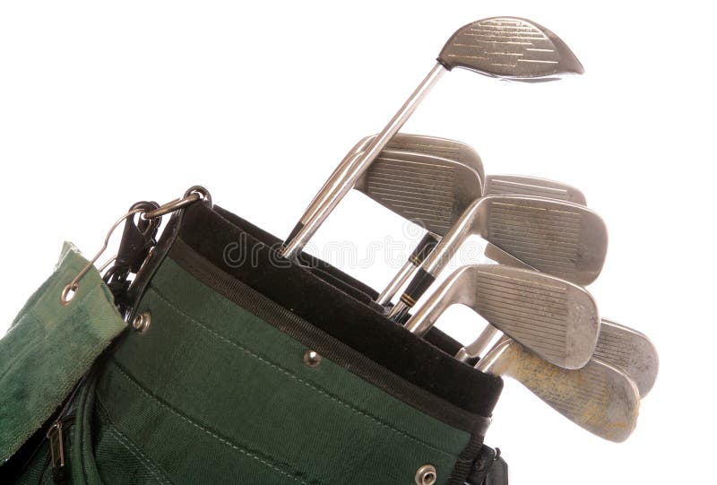 Conjunto de clubs de golf usados imágenes de archivo libres de regalías Conjunto de clubs de golf usados imágenes de archivo libres de regalías