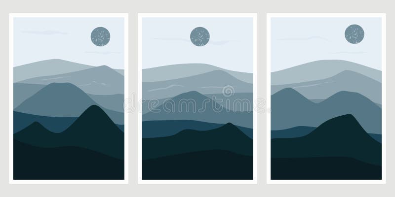 Conjunto de colajes contemporáneos abstractos y minimalistas de moda vectorlanscape montaña abstract collages contemporáneos. Conjunto de modernos paisajes minimalistas abstractos collages contemporáneos vectorlanscape montaña abstract collages contemporáneos inspiración vectorial. vector de inspiración minimalista