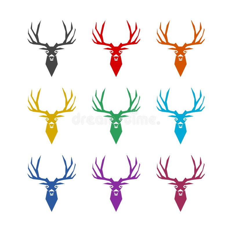 Simple deer icon, color set. Simple vector logo. Simple deer icon, color set. Simple vector logo