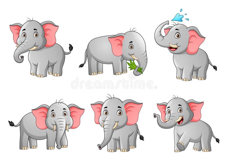 Conjunto De Dibujos Animados Elefante Lindo Ilustración del Vector - Ilustración de bosque, fauna: 216674645 Conjunto De Dibujos Animados Elefante Lindo Ilustración del Vector - Ilustración de bosque, fauna: 216674645