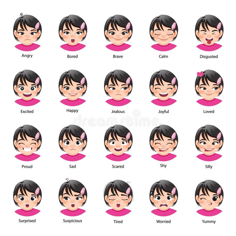 linda e simples emoticon de desenho animado emoji menina ou mulher