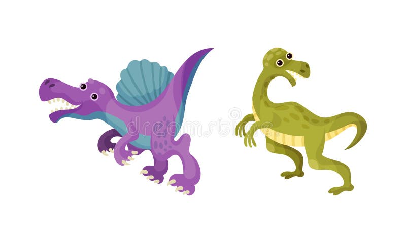 conjunto do fofa engraçado dinossauros. bebê imprimir, animal