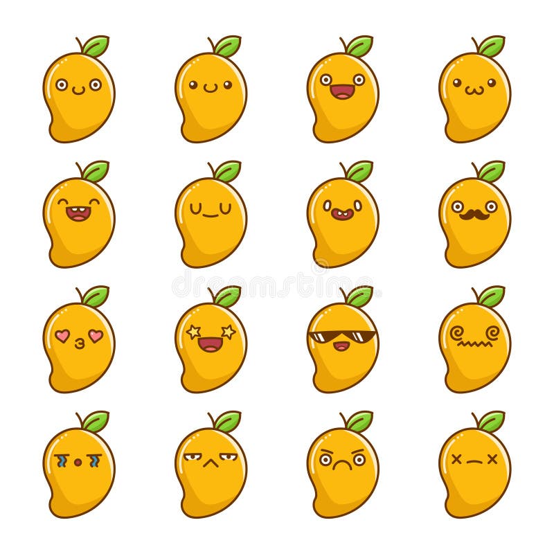 Conjunto De Divertidos Dibujos Animados Kawaii De Frutas Tropicales De Mango Ilustración del Vector - Ilustración de tropical, emoticono: 193556699 Conjunto De Divertidos Dibujos Animados Kawaii De Frutas Tropicales De Mango Ilustración del Vector - Ilustración de tropical, emoticono: 193556699