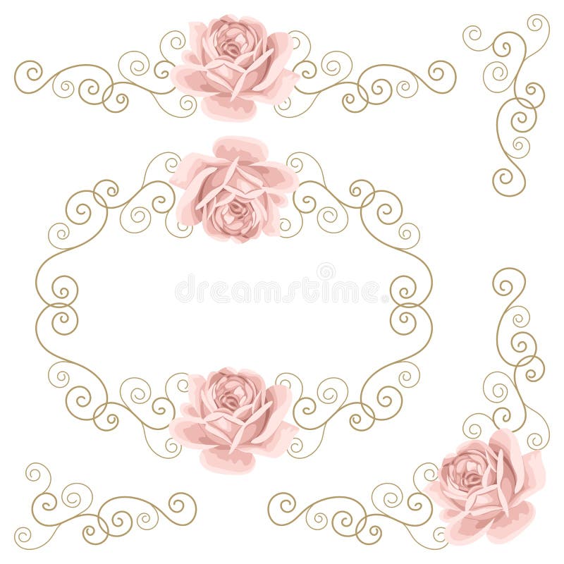 Conjunto de elementos del diseño floral libre illustration Conjunto de elementos del diseño floral libre illustration