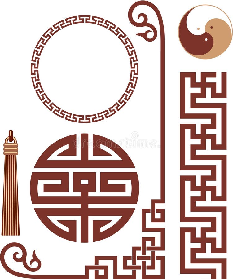 Conjunto de elementos orientales del diseño libre illustration Conjunto de elementos orientales del diseño libre illustration