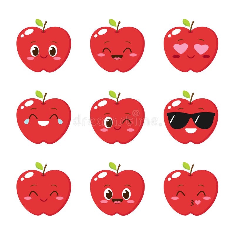 Conjunto De Emoticonos De Manzana Roja Ilustración del Vector - Ilustración de conjunto, alegre: 173203187 Conjunto De Emoticonos De Manzana Roja Ilustración del Vector - Ilustración de conjunto, alegre: 173203187