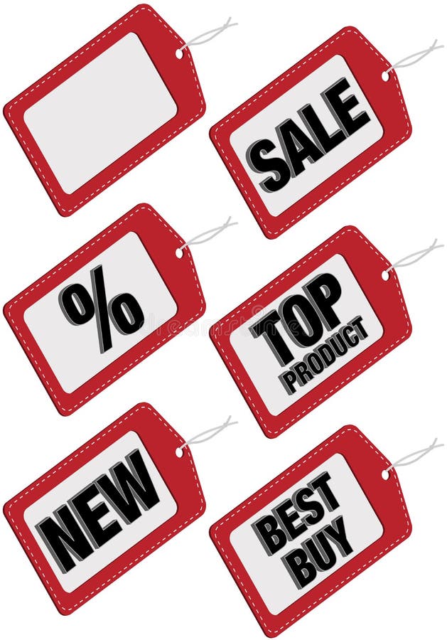 Set of Six Different Sale Tags - Sale, Percent, Top Product, New, Best Buy / Vector. Set of Six Different Sale Tags - Sale, Percent, Top Product, New, Best Buy / Vector