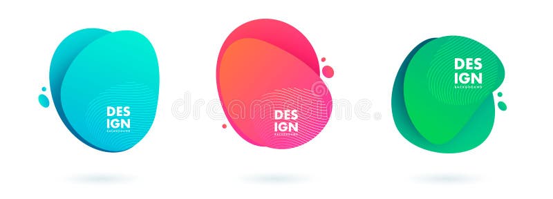 Conjunto de formas geomÃ©tricas abstractas de color lÃ­quido. Elementos de degradado fluido para banner mÃ­nimo, logotipo, social ilustración del vector