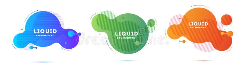 Conjunto de formas geométricas abstractas de color líquido Elementos de gradiente fluido para banner mínimo, logotipo, post socia ilustración del vector