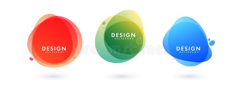 Conjunto de formas vectoriales redondeadas y coloridas Banderas de vector abstractos Elementos de diseño ilustración vectorial ilustración del vector