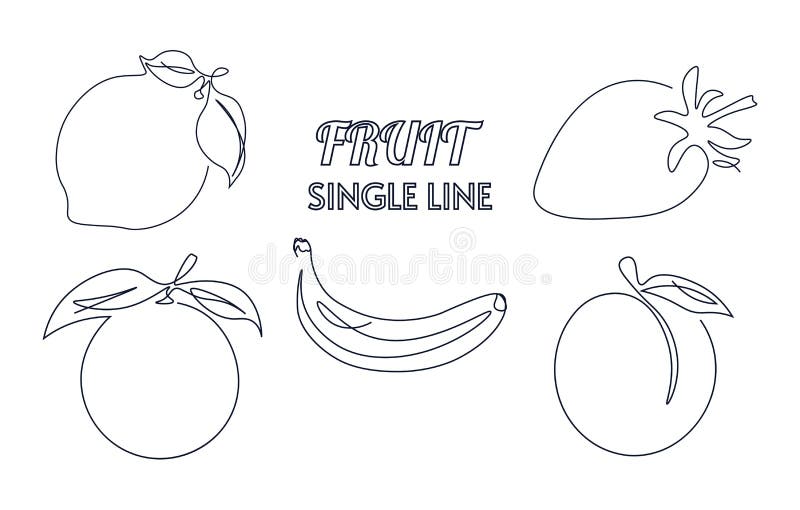 Desenho De Linha Única Contínua De Uma Banana. Desenho De Uma Fruta Inteira  Com Uma Única Linha. Estilo Abstrato. Fruta Tropical De Linha Contínua.  Ilustração Vetorial Minimalista Em Fundo Branco Isolado. Royalty