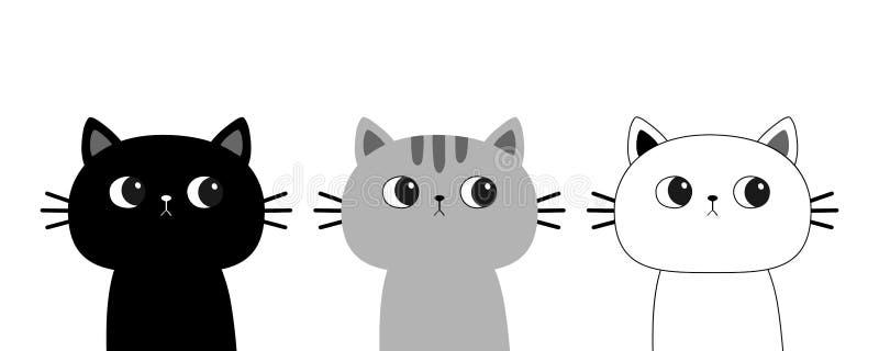 Conjunto de gatos uma coleção de gatinhos dos desenhos animados de