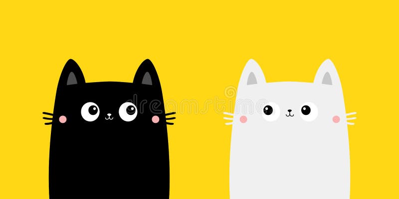 Desenhos animados de um casal de gatos fofos